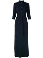 Tonello - Maxi Shirt Dress - Women - Polyester/viscose - 42, Blue, Polyester/viscose