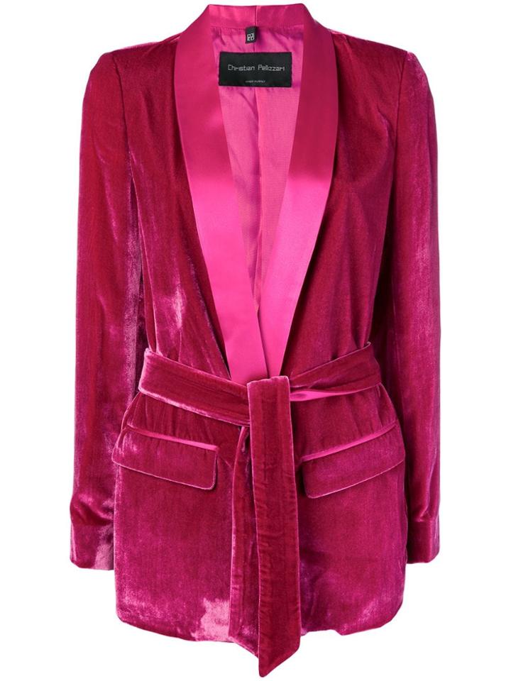 Christian Pellizzari Belted Blazer - Pink & Purple