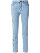 Mr & Mrs Italy Cropped Floral Detail Jeans - Blue