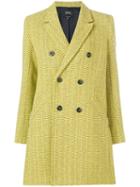 A.p.c. Textured Double-breasted Coat - Yellow