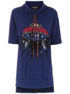 Andrea Bogosian Embroidered Sweat Dress - Blue
