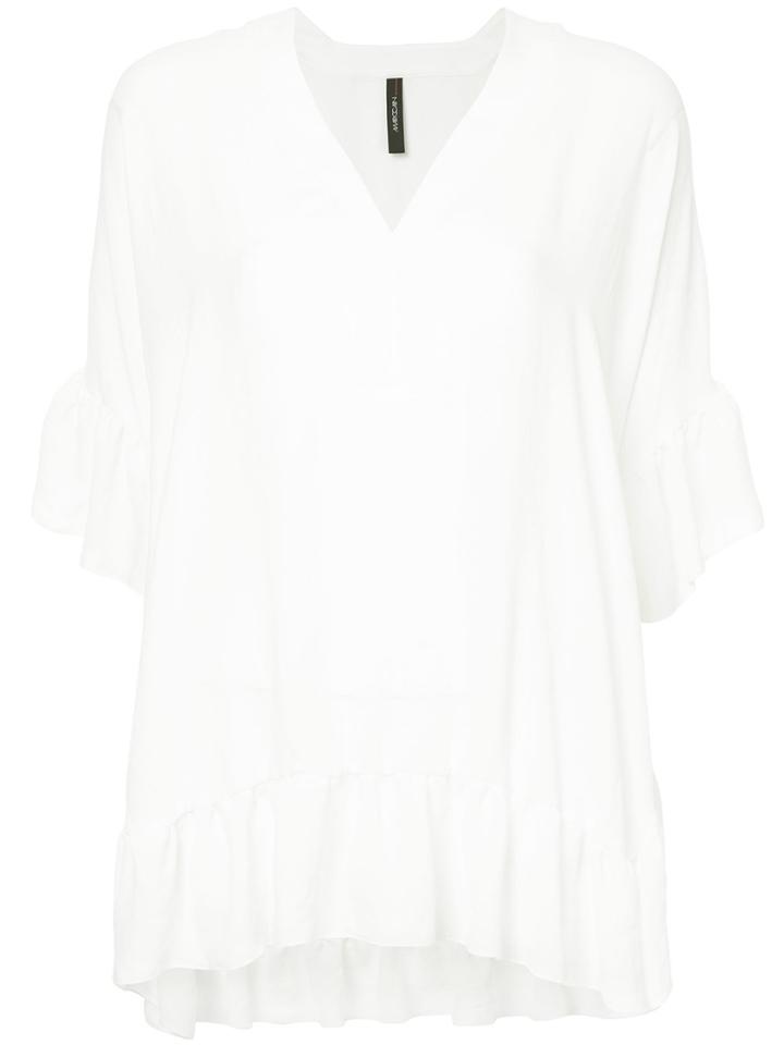 Marc Cain Frill-trim Flared Top - White
