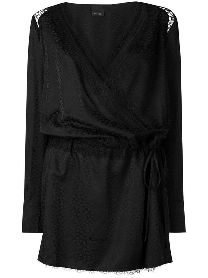 Pinko V-neck Mini Dress - Black