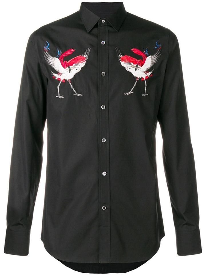 Alexander Mcqueen Embroidered Shirt - Black