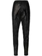 Laneus Sequin Embellished Cropped Trousers - Black