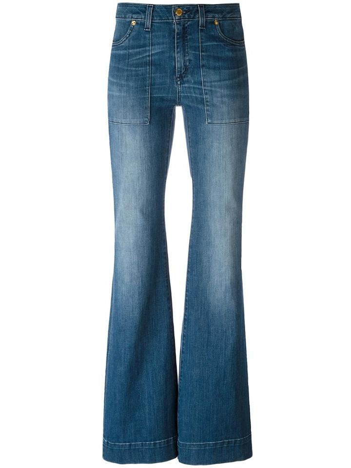 Michael Michael Kors Flared Jeans, Women's, Size: 6, Blue, Cotton/spandex/elastane