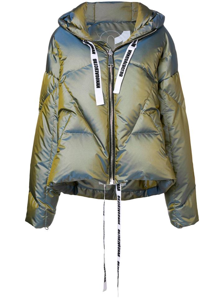 Khrisjoy Sheen Hooded Puffer Jacket - Green
