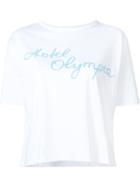 Olympia Le-tan Logo Print T-shirt, Women's, Size: 36, White, Cotton