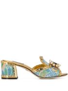 Dolce & Gabbana Crystal Embellished Mules - Gold
