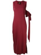Romeo Gigli Vintage Long Pinstripe Dress - Red