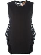 No21 - Back Lace Panel Top - Women - Silk/cotton/polyamide/viscose - 42, Black, Silk/cotton/polyamide/viscose