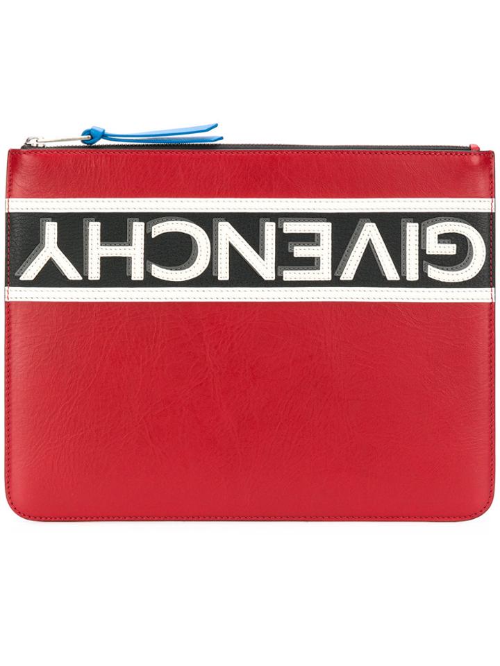 Givenchy Logo Stripe Pouch - Red