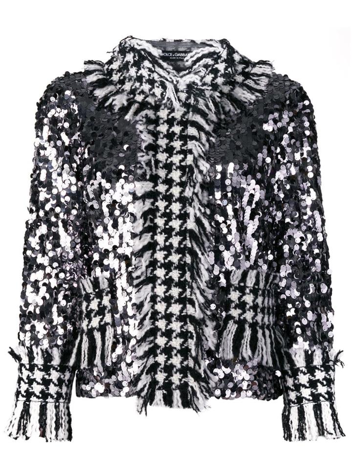 Dolce & Gabbana Sequinned Tweed Jacket - Black