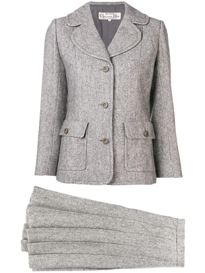 Christian Dior Vintage 1970's Skirt Suit - Grey