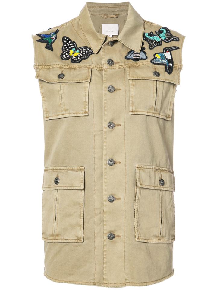Cinq A Sept Gilet With Patches - Nude & Neutrals