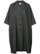 Pleats Please By Issey Miyake Oversized Short-sleeve Coat - Black