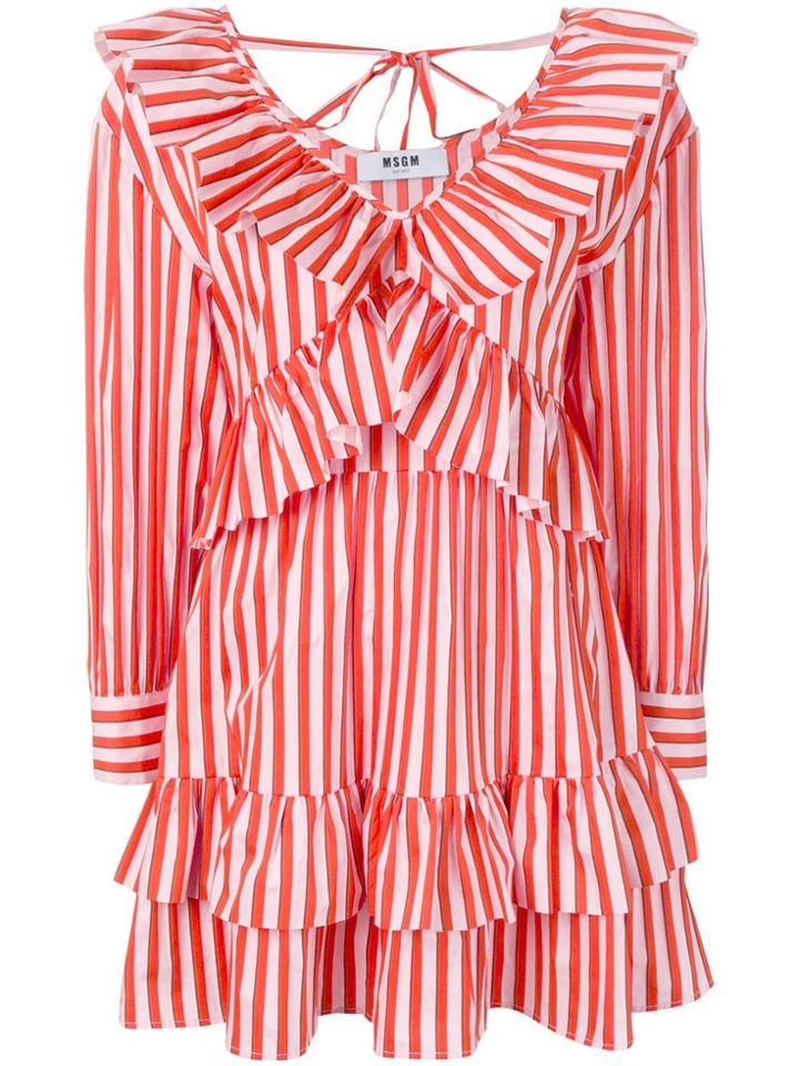 Msgm Ruffle-trim Short Dress - Pink