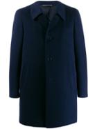 Canali Oversized Collar Single-breasted Coat - Blue
