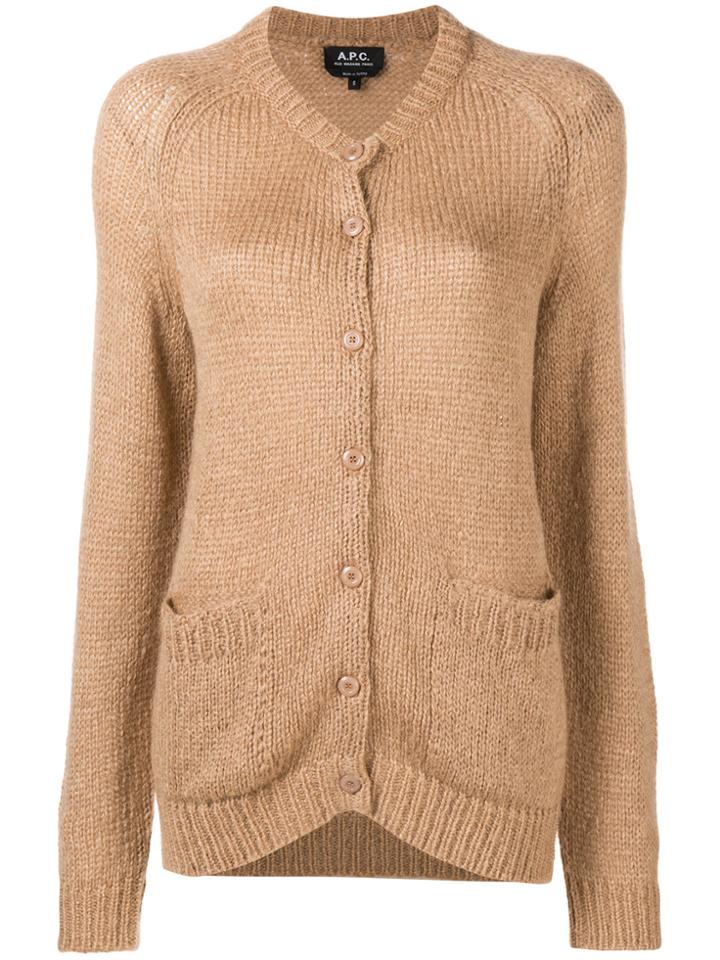 A.p.c. Button Knit Cardigan - Nude & Neutrals