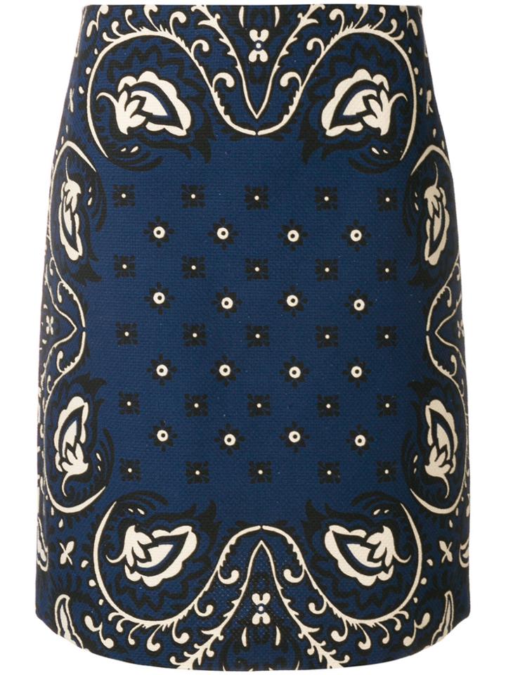 Red Valentino Paisley Print Skirt - Blue