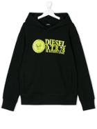Diesel Kids Logo Print Hoodie - Black