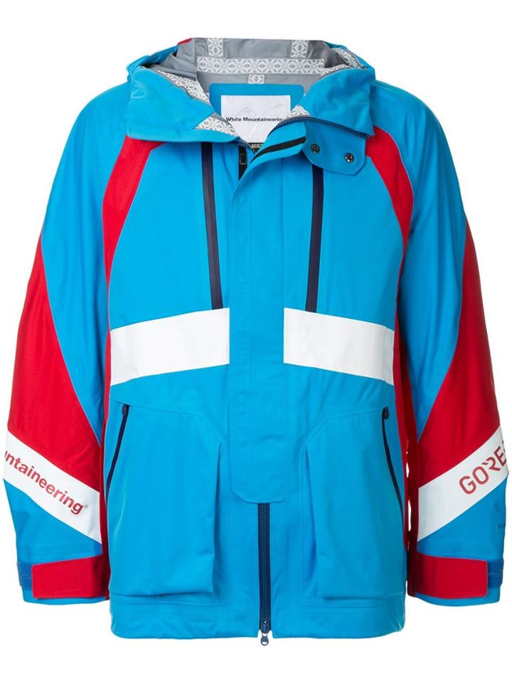 White Mountaineering Colour-block Windbreaker Jacket - Blue