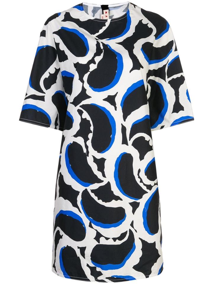 Marni Teardrop Print T-shirt Dress - Blue
