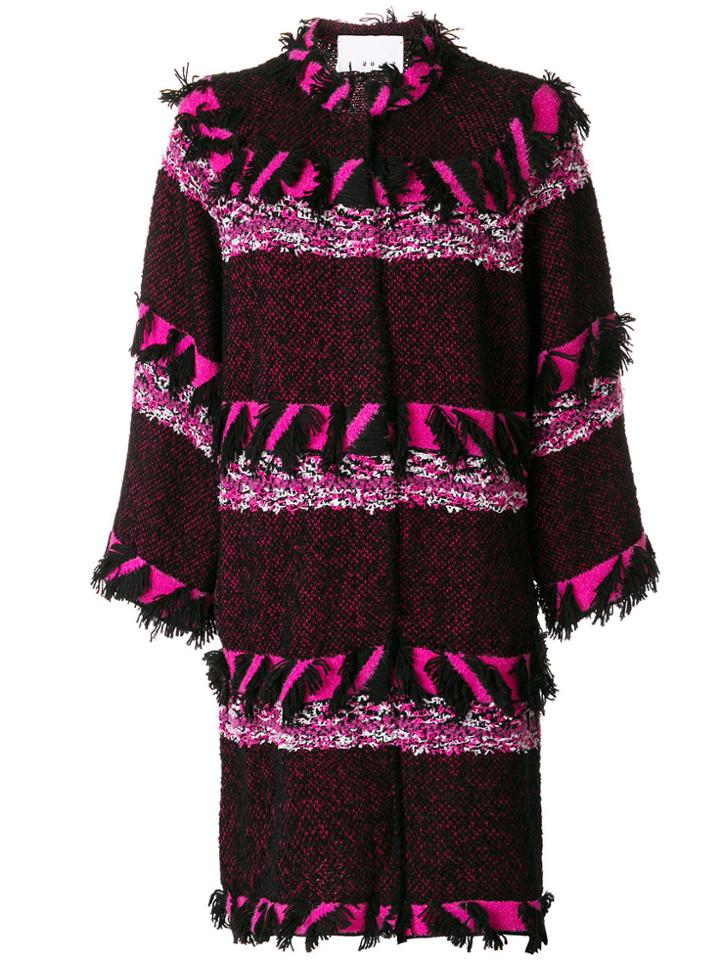 20:52 Fringed Coat - Pink & Purple