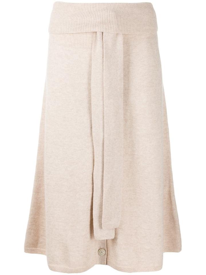 Joseph Ribbed Cardi Skirt - Neutrals