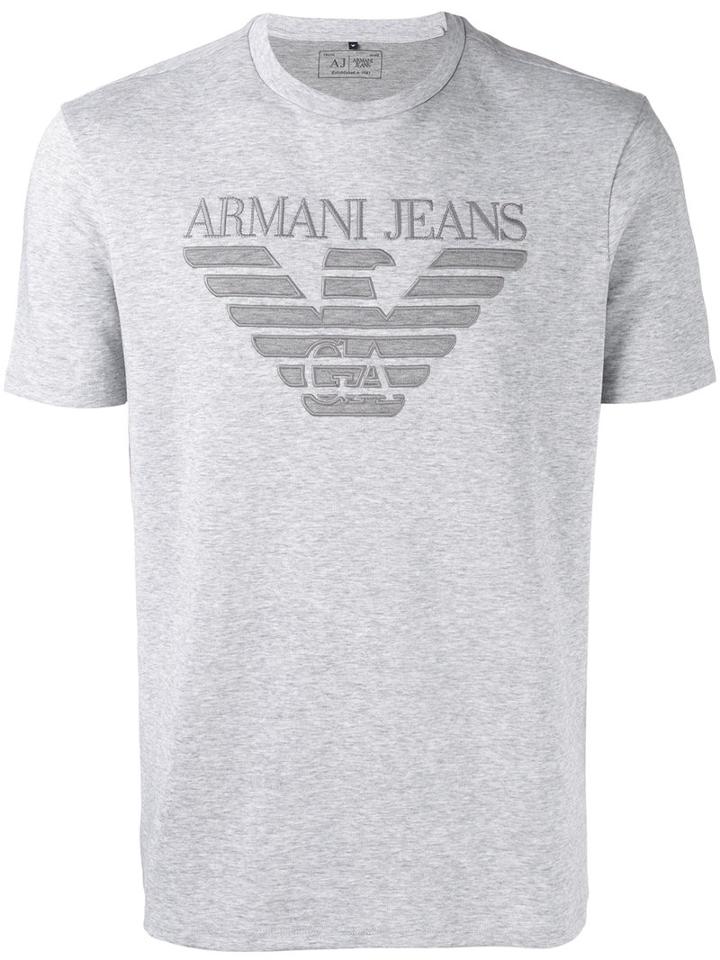 Armani Jeans Printed T-shirt, Men's, Size: Medium, Grey, Cotton/polyamide