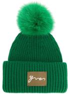 Yves Salomon Accessories Pom Pom Beanie Hat - Green