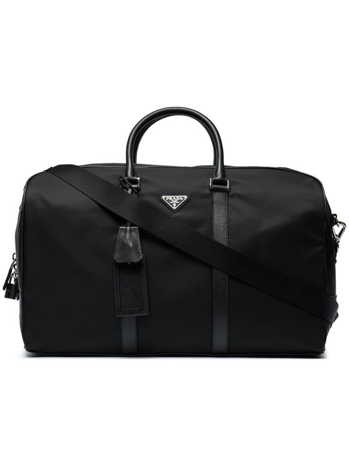 Prada Logo Plaque Holdall - Black