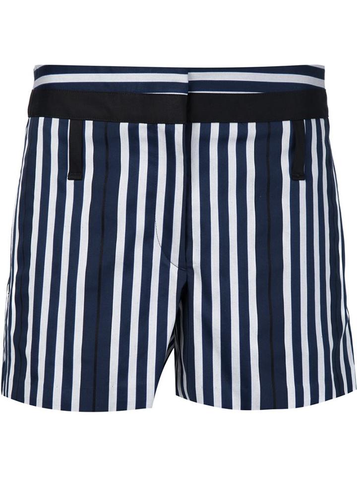 Rag & Bone Striped Shorts, Women's, Size: 2, Blue, Cotton