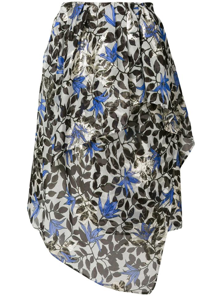 Christian Wijnants Saga Floral Print Asymmetric Skirt - Multicolour