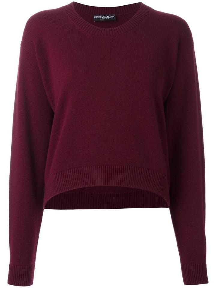 Dolce & Gabbana Cropped Jumper, Women's, Size: 36, Red, Cashmere