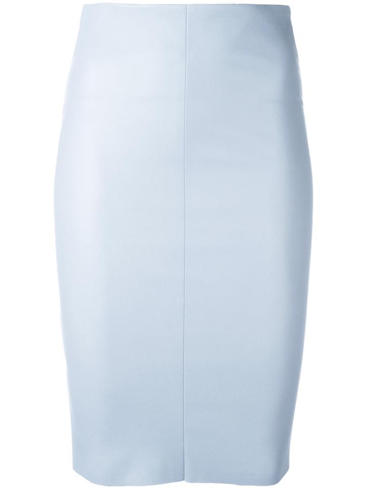 Drome - Midi Fitted Skirt - Women - Leather - M, Blue, Leather