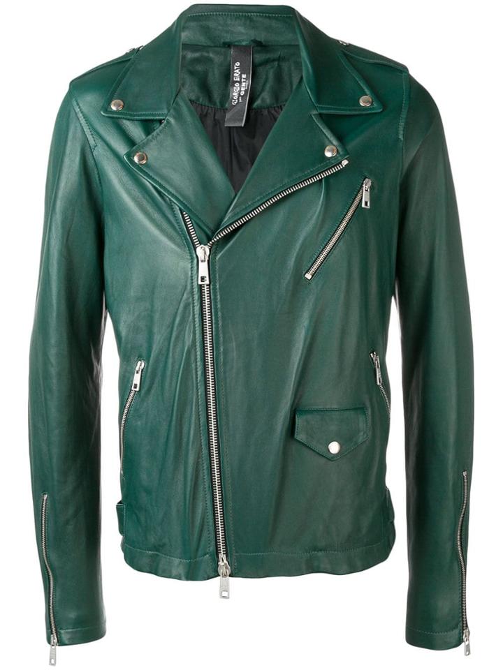 Giorgio Brato Classic Biker Jacket - Green