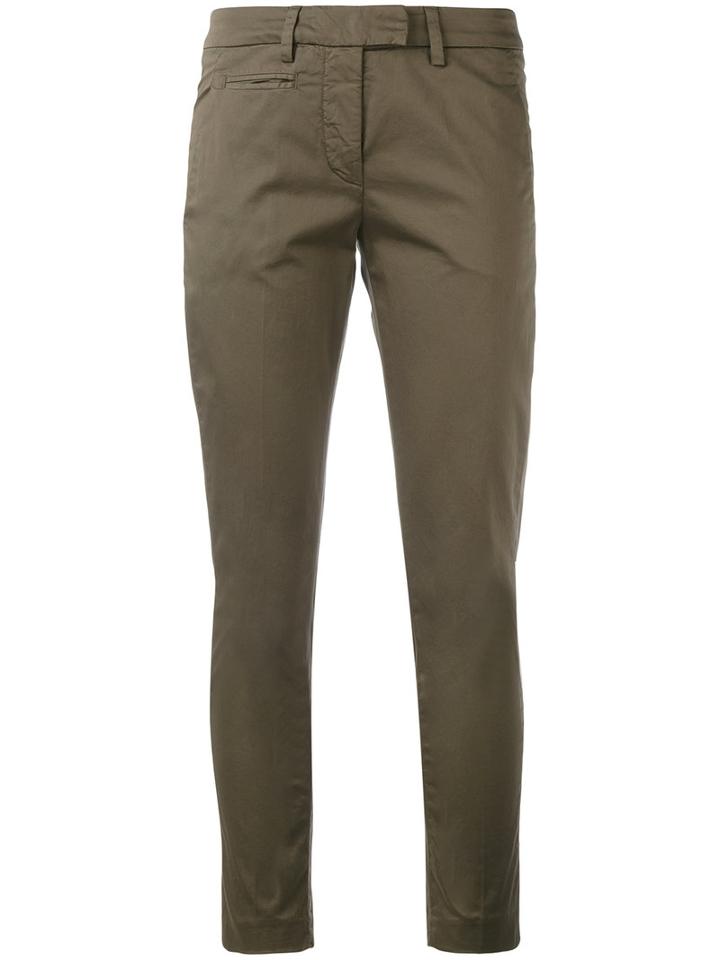 Dondup - Skinny Cropped Trousers - Women - Cotton/spandex/elastane - 27, Brown, Cotton/spandex/elastane