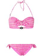 Fendi Dogtooth Bow Detail Bikini - Pink & Purple