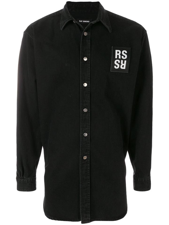 Raf Simons Logo Denim Shirt - Black