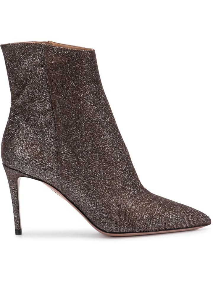 Aquazzura Metallic Stiletto Heel Ankle Boots - Multicolour