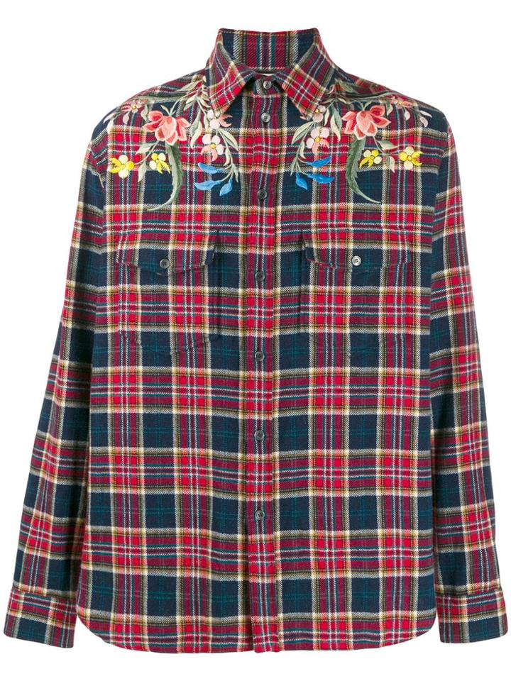 Gucci Checked Floral Shirt - Red