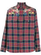 Gucci Checked Floral Shirt - Red