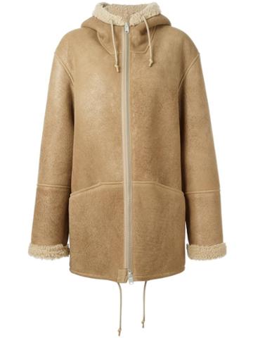 Yeezy Season 3 Hooded Coat, Women's, Size: Medium, Brown, Lamb Skin