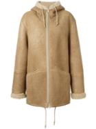 Yeezy Season 3 Hooded Coat, Women's, Size: Medium, Brown, Lamb Skin