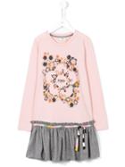 Fendi Kids Flower Print Design Dress, Girl's, Size: 10 Yrs, Pink/purple