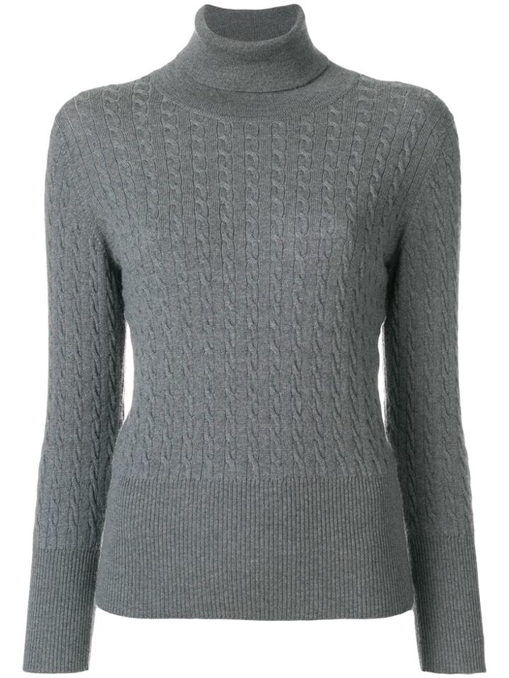Thom Browne Baby Cable Fine Merino Turtleneck - Grey