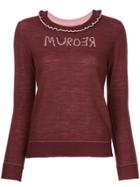 Undercover Murder Ruffle Neck Top - Red