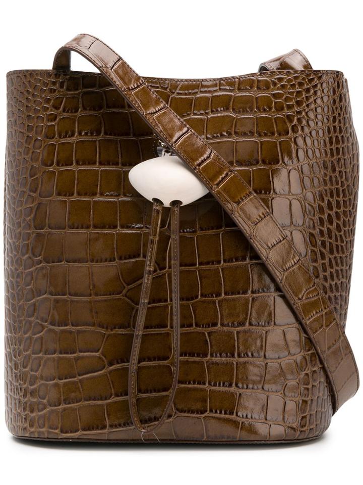 Rejina Pyo Crocodile Effect Shoulder Bag - Brown