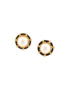 Chanel Vintage Button Clip-on Stud Earrings